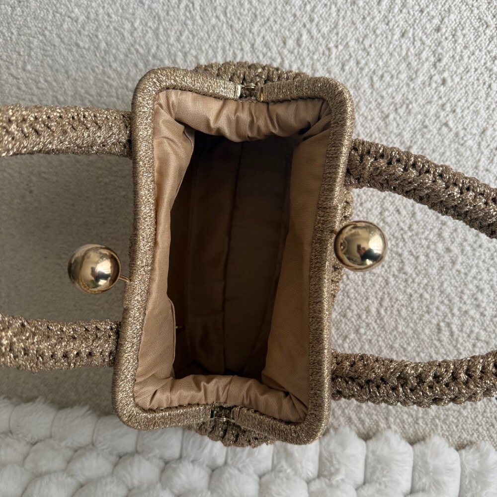 Gold Metallic Woven Bag - Picture 2 of 6